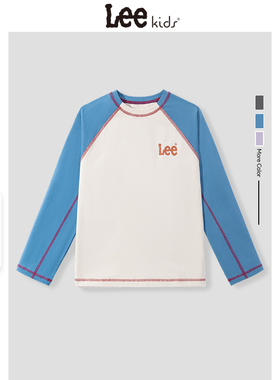 LeeKids童装男童长袖t恤春秋青少年撞色插肩上衣儿童春季薄款内搭