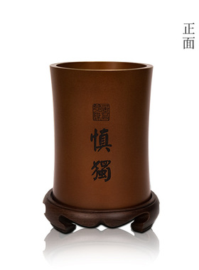 黄铜笔筒摆件办公室书房桌面台放笔梅兰竹菊创意家居装饰品艺术品