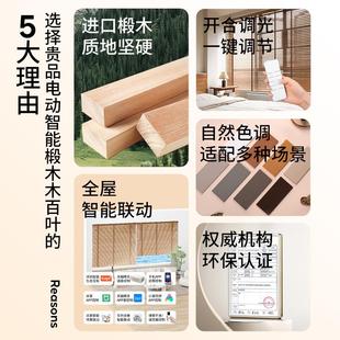 电叶动智能语音实木百卧窗帘20210417室厅餐厅书房遥控升降客遮阳
