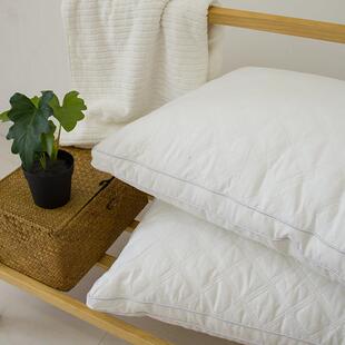 【宅姿势】高品质 全棉绗缝枕头芯 羽丝绒 蓬松枕芯 加厚一祇装