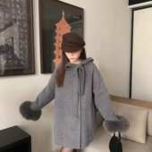 简约淑女风气质百搭羊毛呢修身 羊毛外套 配袖 2025冬上新新品 毛