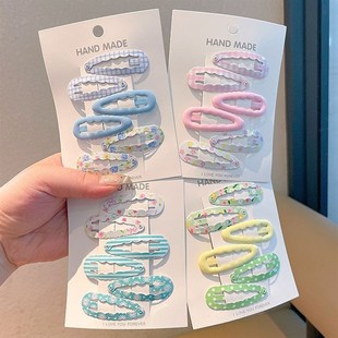 儿童刘海碎发整理神器水滴小发夹女孩侧边夹发卡女童宝宝彩色bb夹