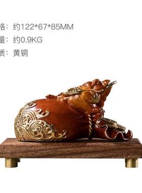 朱仁铜 代代有财客厅炳装饰摆件家件居饰公品办桌摆办公室摆件