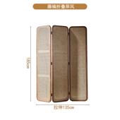 覆古实木藤编屏风创意折屏客厅入户玄关可移动座屏进门遮挡折叠隔