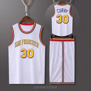 金州勇士队库里巴特勒球衣30号城市版儿童篮球训练队服套装男定制