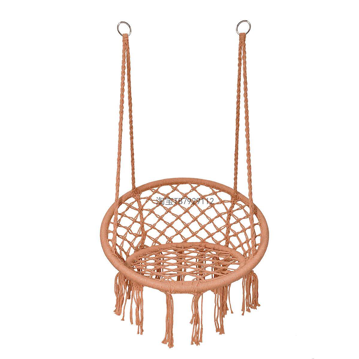 儿童秋千吊椅悬挂棉绳编织室内家用吊篮ins流苏欧式支架阳台摇椅