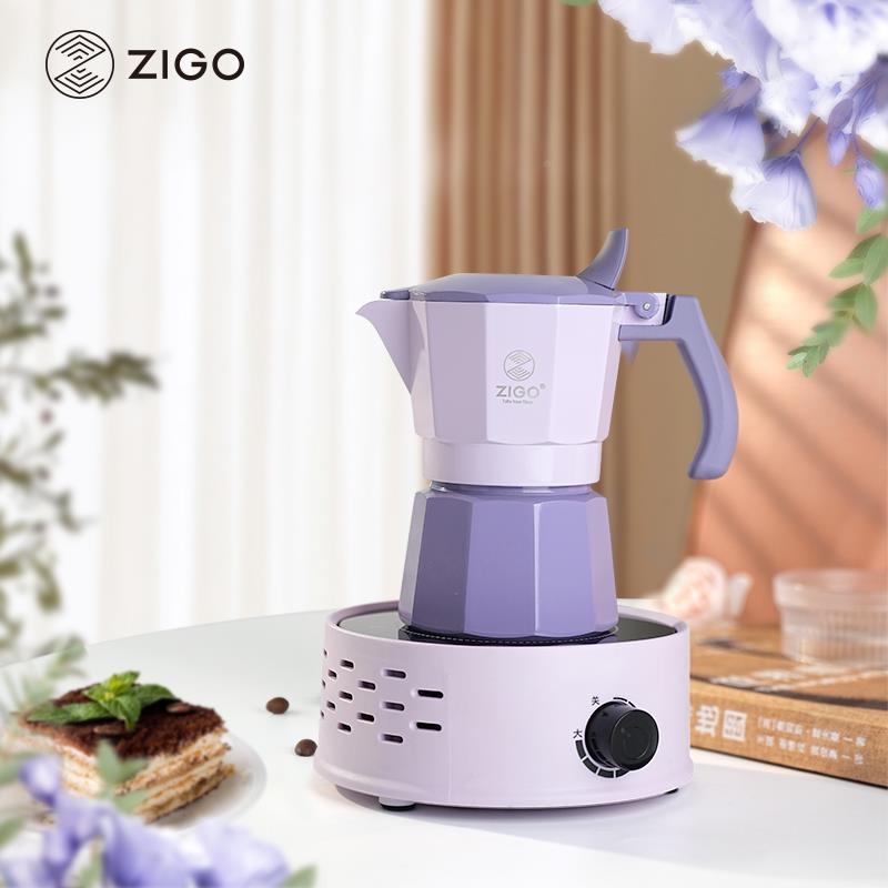 zigo双阀摩卡壶咖KGA壶器具家煮用便携意式萃取手冲咖啡啡机装套