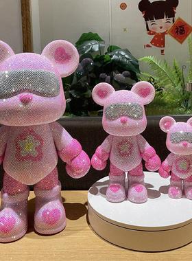 太空熊大号熊粘钻摆件满钻暴力熊星际熊DIY手工贴钻熊拳击手套熊