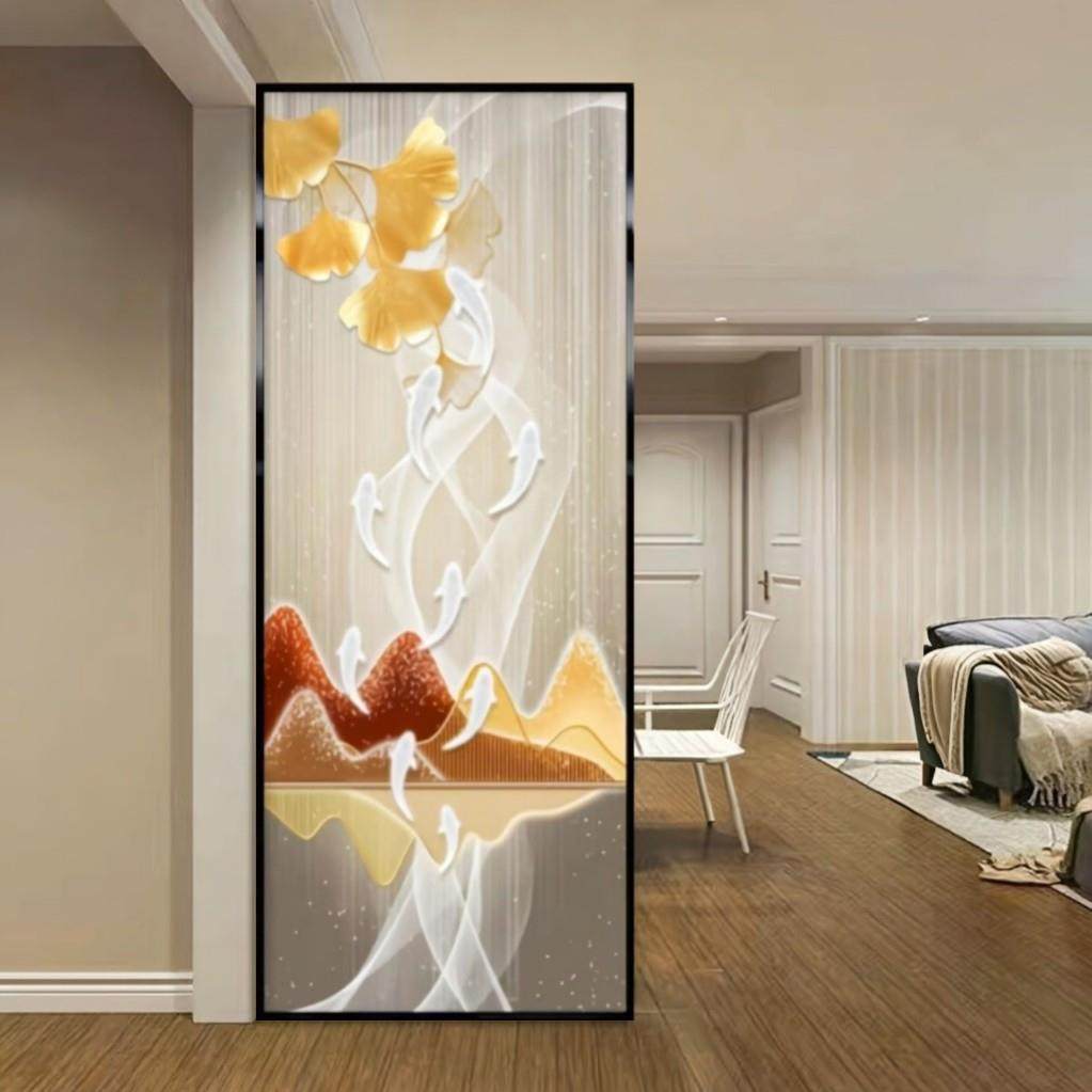 现代艺术玻璃客厅入户门玄关屏风隔断卧室化妆室半墙家用屏风遮挡