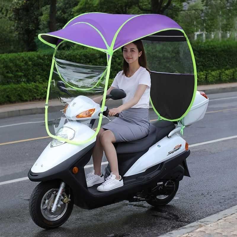 电动车雨棚车棚夏季新款2021电瓶摩托遮阳伞电车蓬小型挡风防晒罩