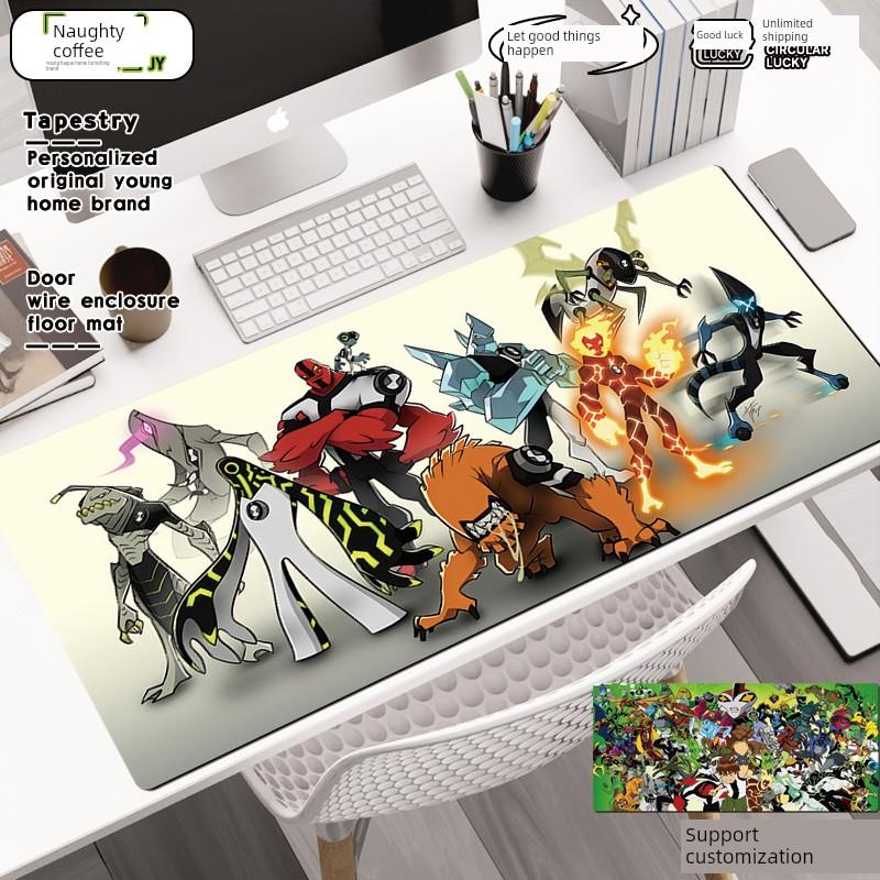 新款鼠标垫Ben10青年黑客笔记本电脑大桌面垫键盘垫电子竞技防滑