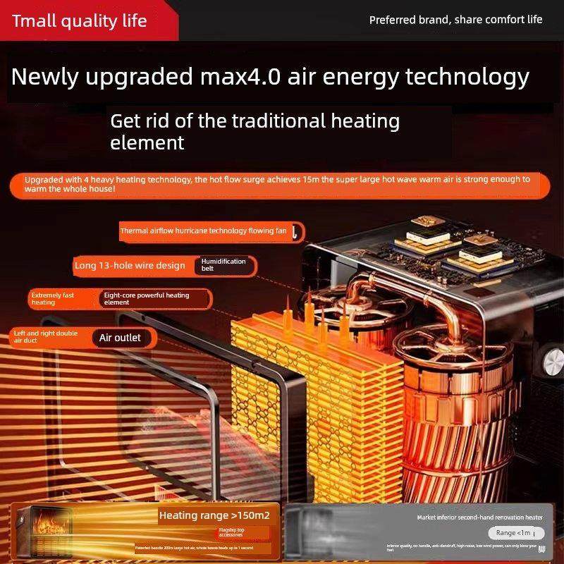 2025新款壁炉暖风机家用电暖气取暖器浴室洗澡间客厅办公室烤火炉