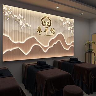 定制采耳店门头广告招牌挂墙式灯箱足疗足浴按摩店美容院卡布软膜