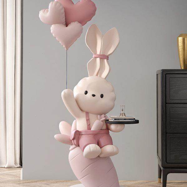 兔子摆件家居饰品客厅大型落地电视柜托盘玄关卧室乔迁新居礼品,家居饰品,落地摆件,淘宝优惠券,粉丝福利购,淘宝优惠卷