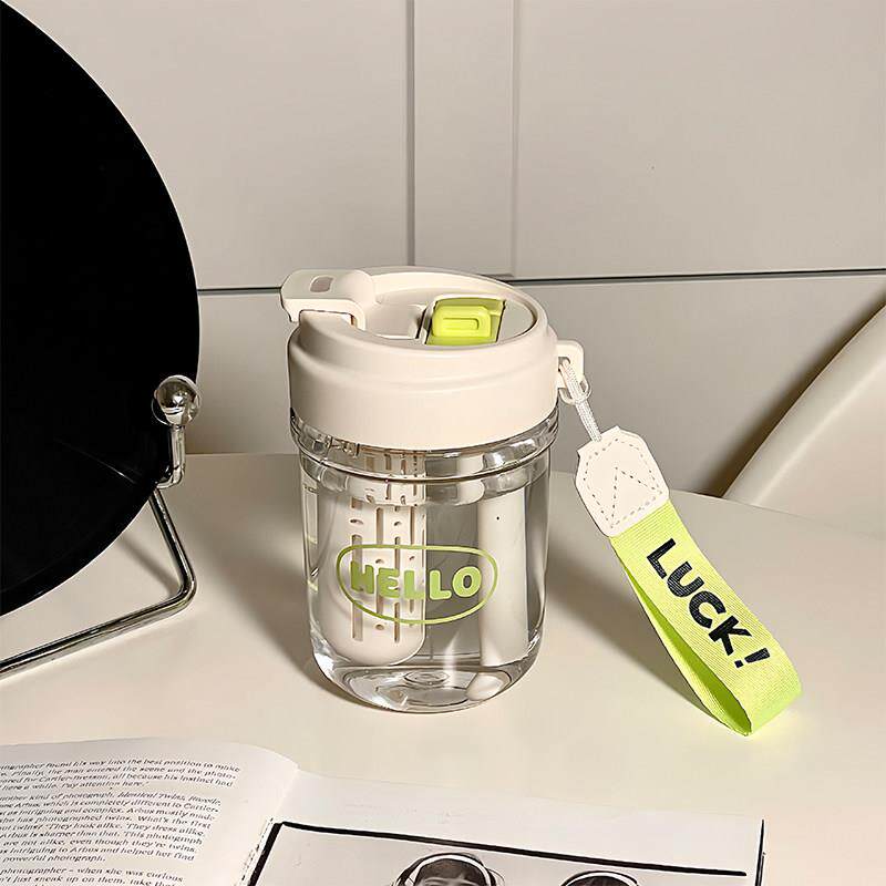 2024新款吸管耐高温塑料杯女生高颜值可携式双饮水杯夏季大容量杯