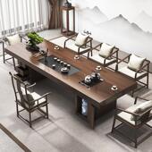 实木茶桌家用新中式 大板喝茶桌现代轻奢2025新款 高端办公室泡茶台