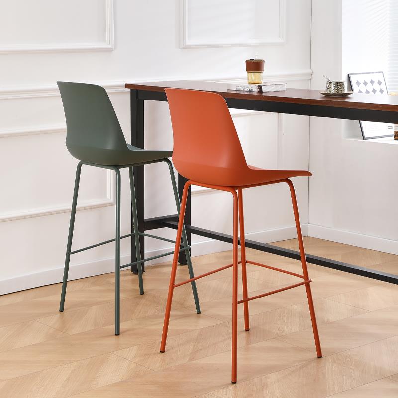 芃凡特北欧高脚凳酒吧椅前台吧台椅子凳子钢架靠背家用吧台高脚椅