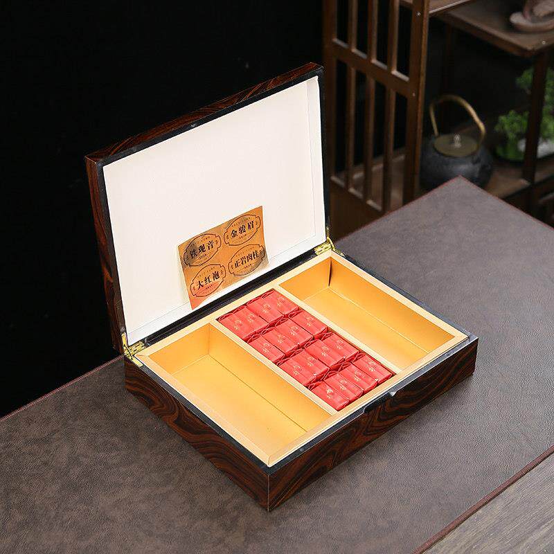 新品烤漆木盒卡纸1斤半斤装礼品盒武夷岩茶红茶叶包装摆泡小泡袋