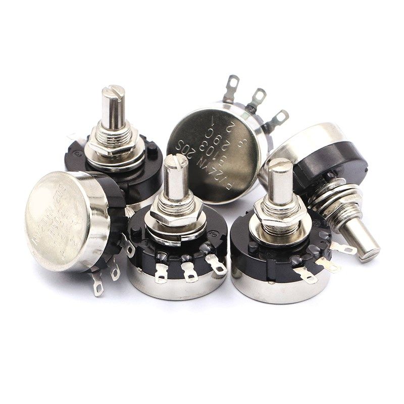 RV24YN20S单圈碳膜电位器可调电阻+刻度片+旋钮1K2K 10K 100 500