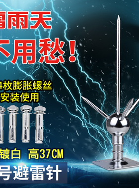 避雷针 防雷户外 屋顶接闪器 工程 室外 家用防雷针 辟劈壁高37cm