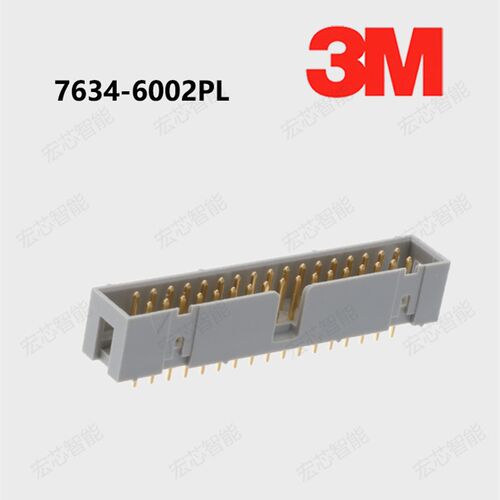 7634-6002PL 原装3M 牛角连接器PCB板端接插件 34PIN镀金2.54间距