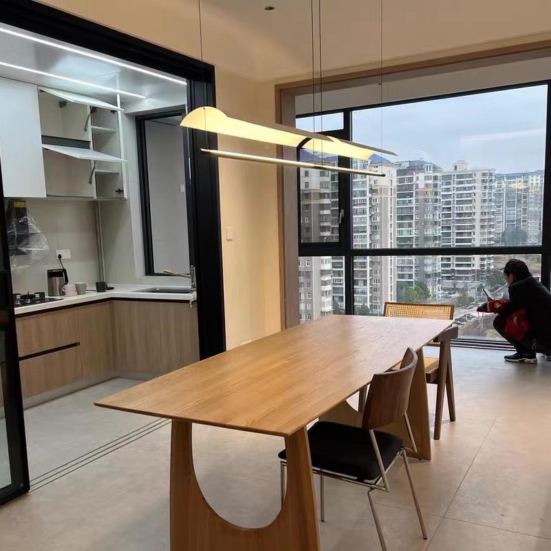 西班牙餐设计台师款厅吊灯一字BVT极简长条岛灯台办公室茶室前吧