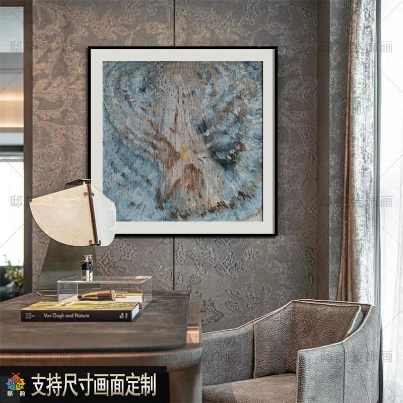 正方形酒餐厅301饭抽象挂画宿店床厅头晶瓷画样板间现民代装饰画图片
