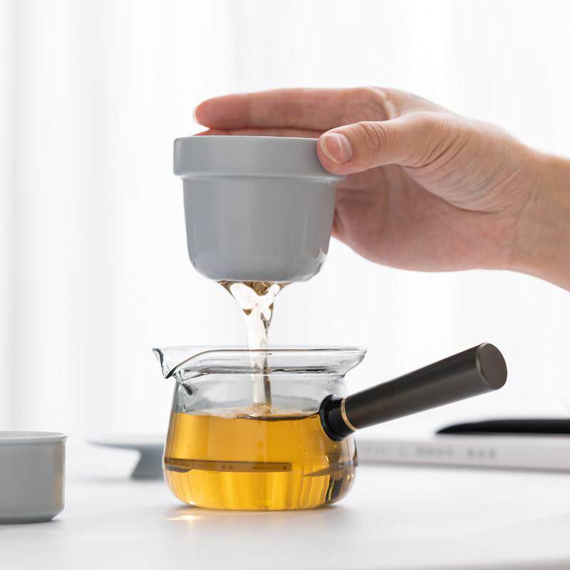 众人品单壶提梁茶壶侧把壶手抓壶功夫旅行茶具套装茶道配件防烫手
