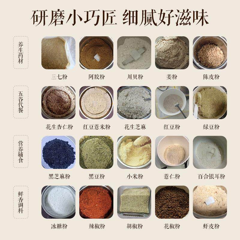 荣事达磨粉机家用小型研磨机电动超细粉碎机五谷杂粮中药材打粉机