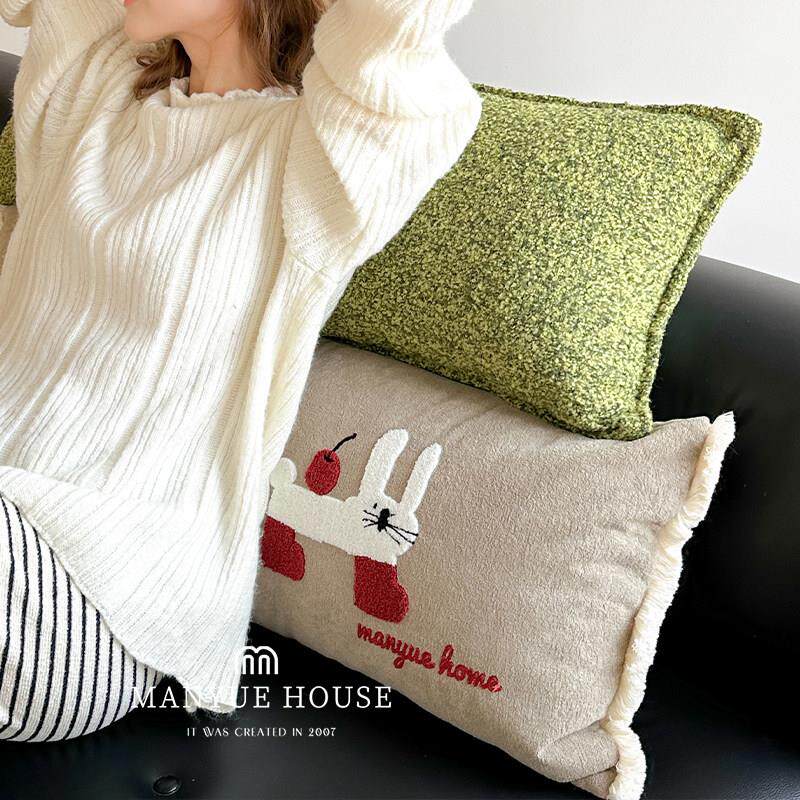 蔓越家 可爱卡通客厅沙发抱枕靠垫卧室床头靠垫长条靠枕腰枕软包