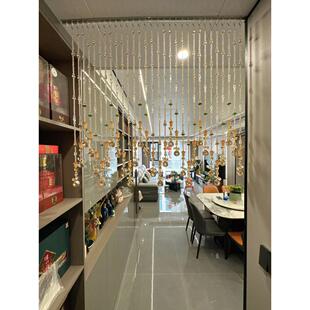 A3雨客厅隔断珠帘水晶帘免打孔门帘挂珠门帘手工制作