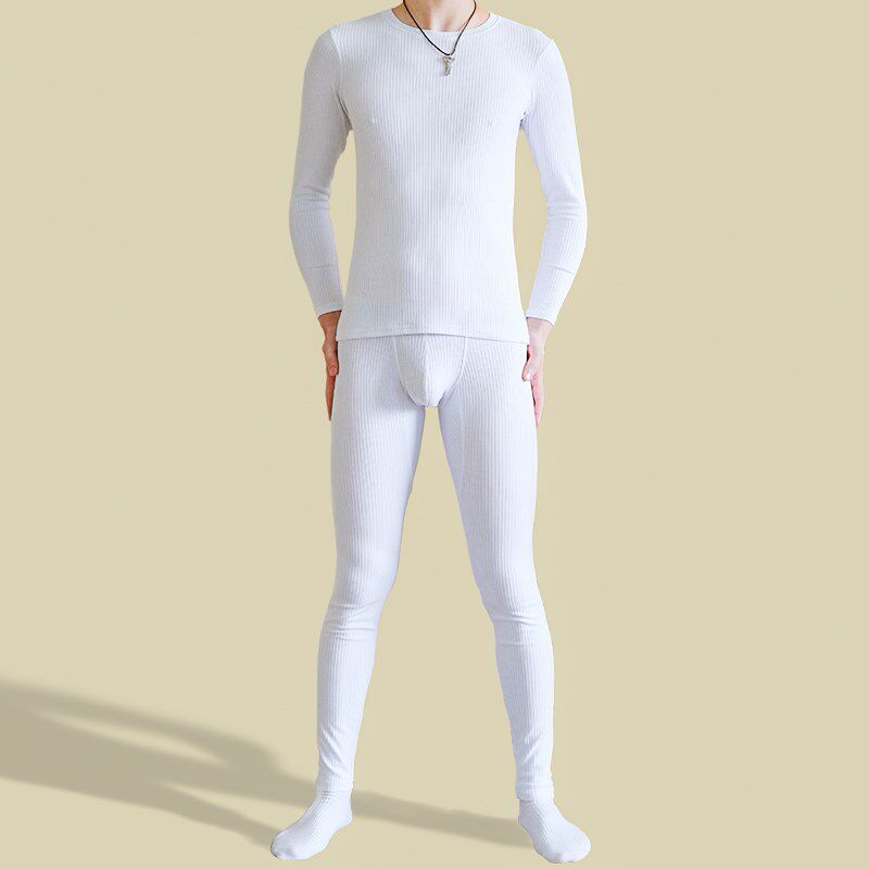 秋衣秋裤男士纯棉全棉薄款保暖内衣男款2024新款秋季圆领打底套装