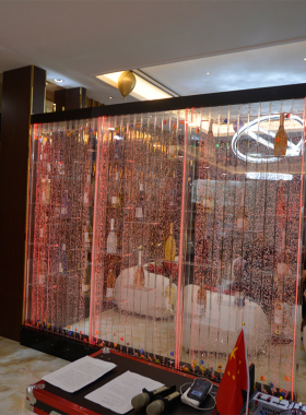 水幕墙流水墙 LED气泡墙水帘屏风创意玄关隔断背景墙 新品亚克力