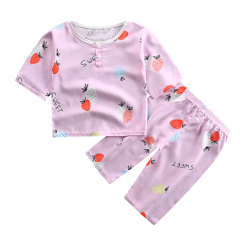 婴儿绵绸七分袖睡衣儿童家居服套装宝宝短裤中小童男孩女童空调服,童装/婴儿装/亲子装,家居服套装,淘宝优惠券,粉丝福利购,淘宝优惠卷