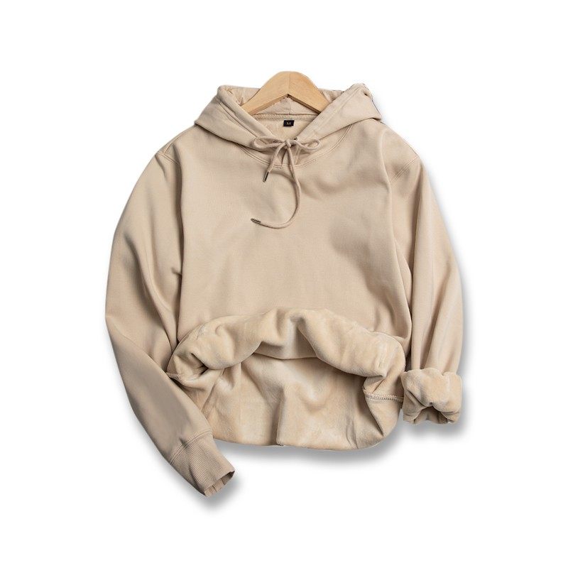 600g重磅银狐绒卫衣加绒加厚不倒绒连帽男女冬季保暖休闲外套冬季