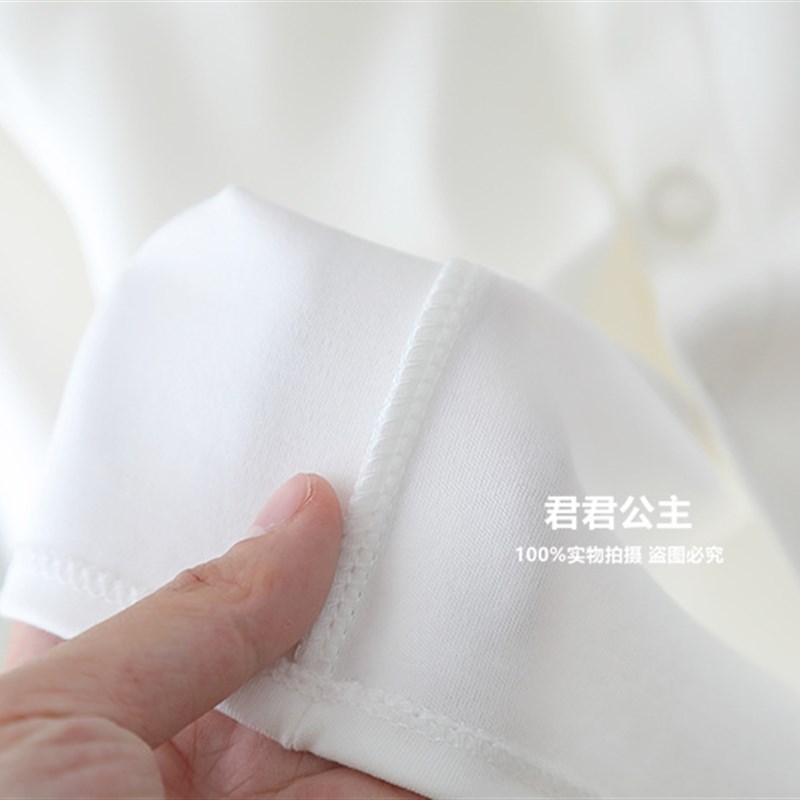 婴儿衣服2024新款女童长袖翻领衬衫纯棉儿童上衣女宝宝打底衫春秋