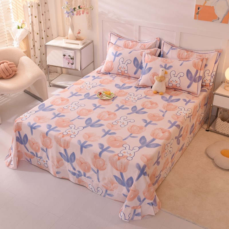 秋冬季加厚纯棉磨毛床单单件双人1.5m1.8米100全棉被单人宿舍学生