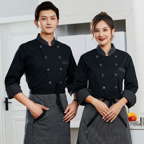 酒店厨师服长袖秋冬装定制Logo饭店后厨餐厅食堂火锅烧烤店工作服