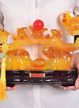 件翠吉祥如意财仿玉如意玉摆家居6956饰品玄关客招厅电视柜酒柜装