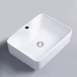北欧台上洗手盆阳台陶瓷洗脸盆家用卫生间台上盆长方形洗手盆纯白