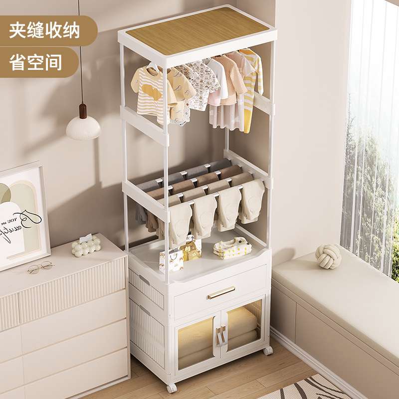 免安装简易衣柜折叠衣帽架儿童成人可移动可折叠带抽屉衣柜
