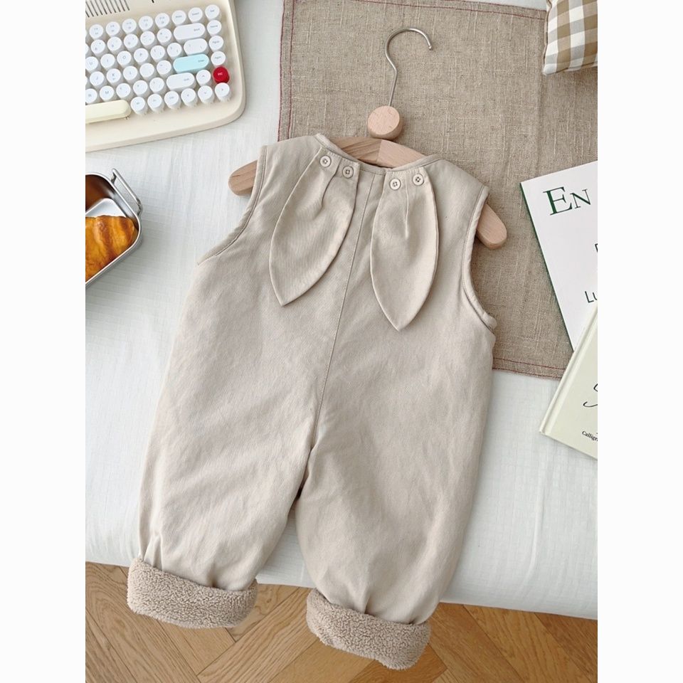 新生婴儿休闲背带裤0-2岁秋冬季男女宝宝可爱超萌加绒裤子外出服5