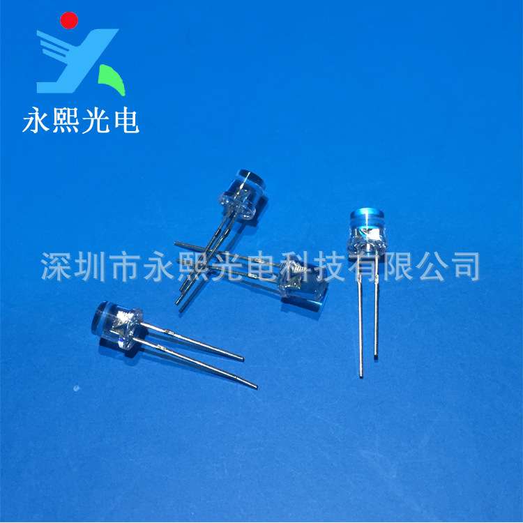 5MM短脚白发翠绿平头led直插灯珠 f5绿色发光二极管 翠绿灯