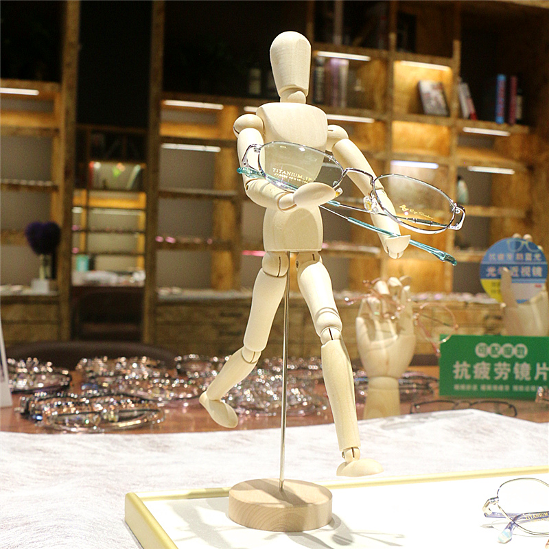创意眼镜店橱窗装饰陈列摆放道具实木太阳眼镜墨镜眼睛展示架木质
