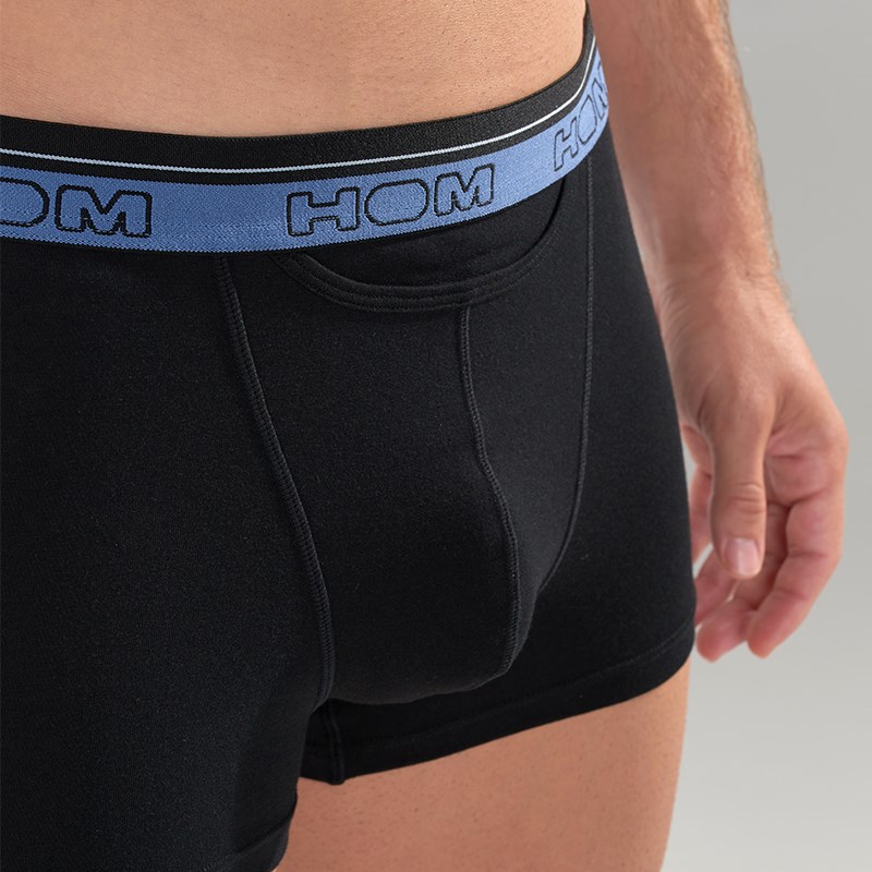 HOM【三条装】男士平角内裤新疆棉提臀无痕中腰不卡裆纯棉四角裤
