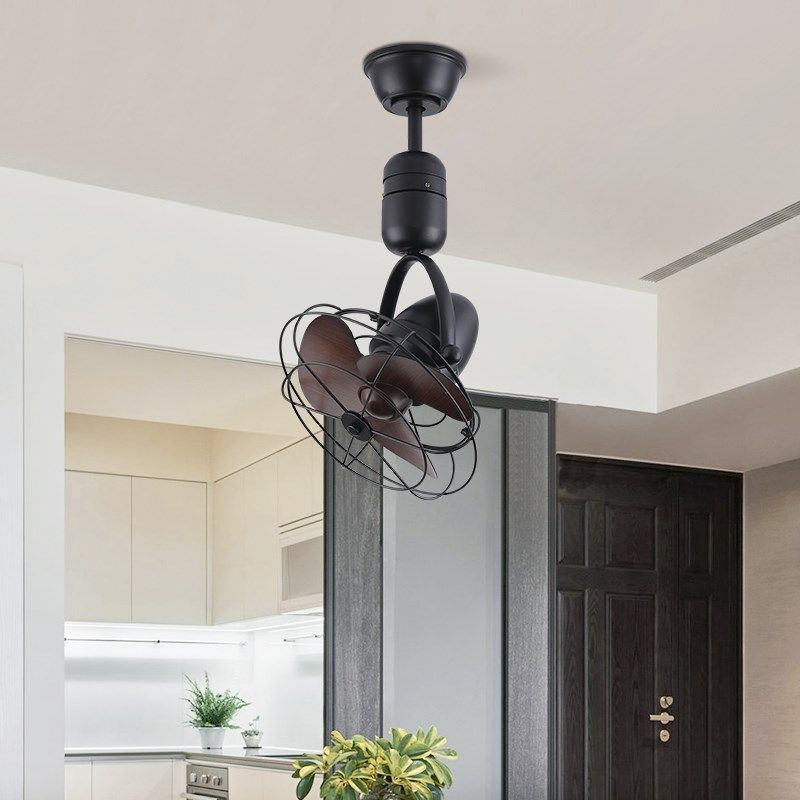 16寸挂墙式风扇厨房摇头小吊扇迷你风扇书房极简吊扇大风量无灯款