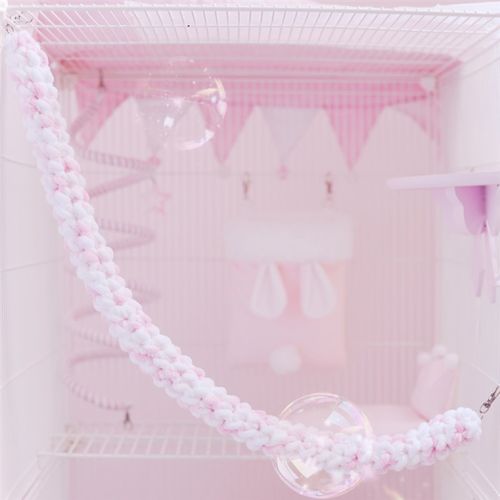 蜜袋鼯攀爬玩具飞鼠秋千纯手工编织绳笼子装饰啃咬挂件蜜袋鼬用品