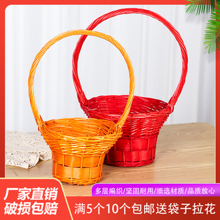 藤编花篮手提篮装饰礼品篮舞蹈篮采摘篮道具篮秧歌篮回礼篮装饰篮