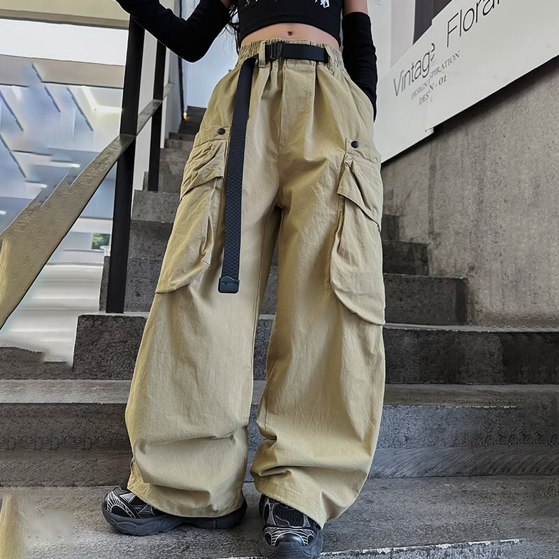 女童超酷拽姐套装2024夏季新大童时尚韩版街舞 儿童阔腿裤T恤两件