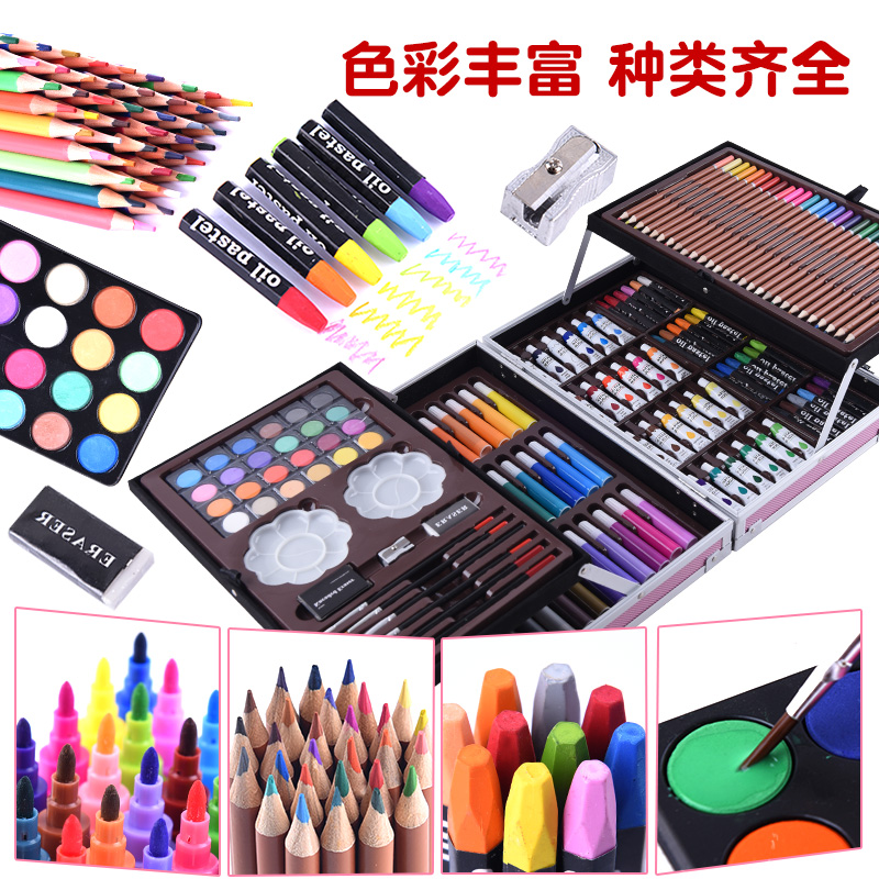 画画工具套装儿童画笔礼盒小学生彩色笔幼儿园生日礼物绘画水彩笔